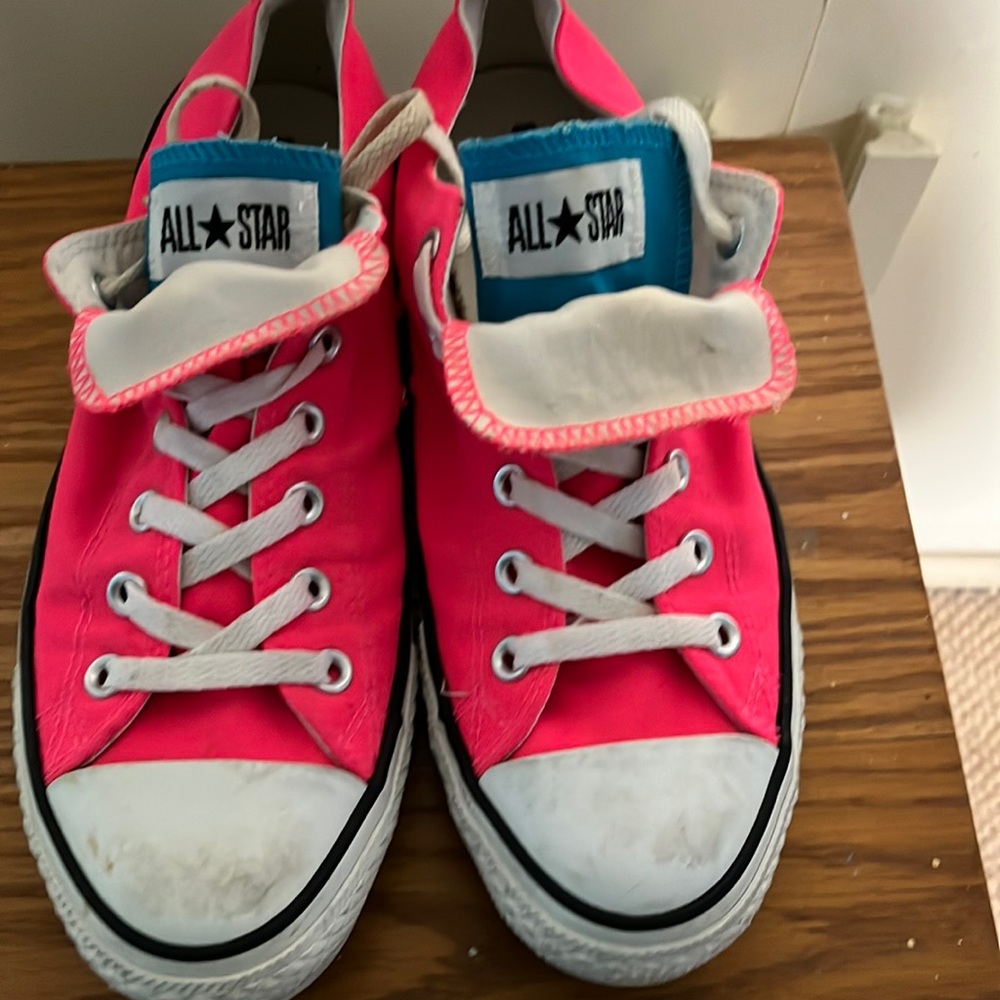 Converse Chuck Taylor Double Tongue Pink and Blue.   Men  8 and Women 10